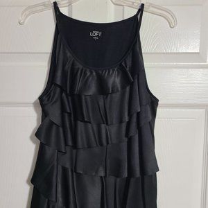 LOFT - Black ruffle tank style top